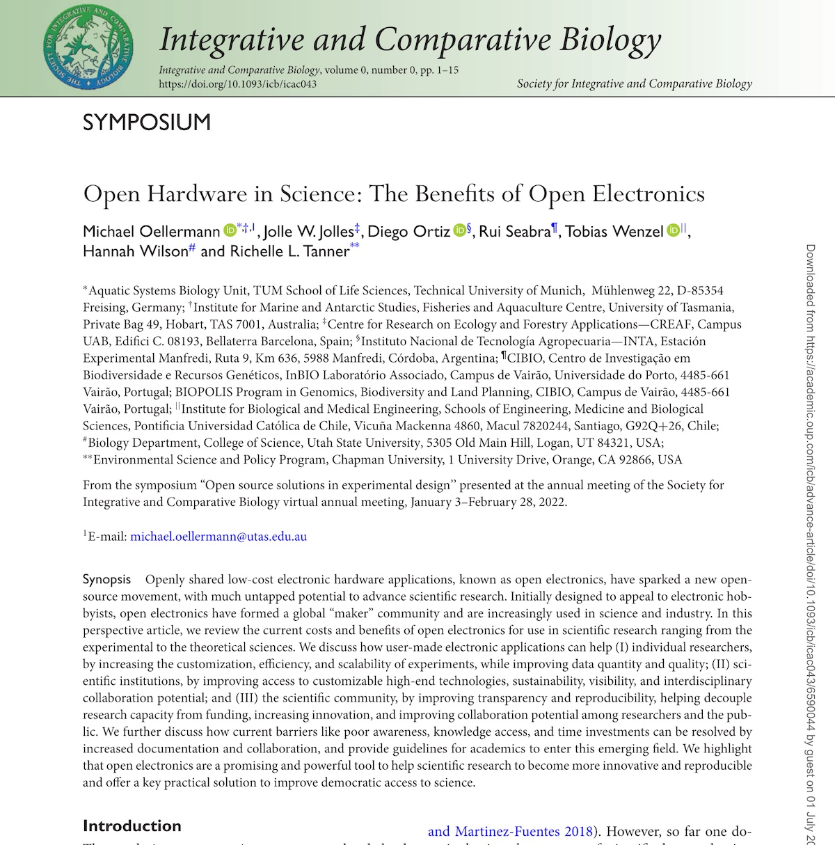 New paper out in Integrative & Comparative Biology